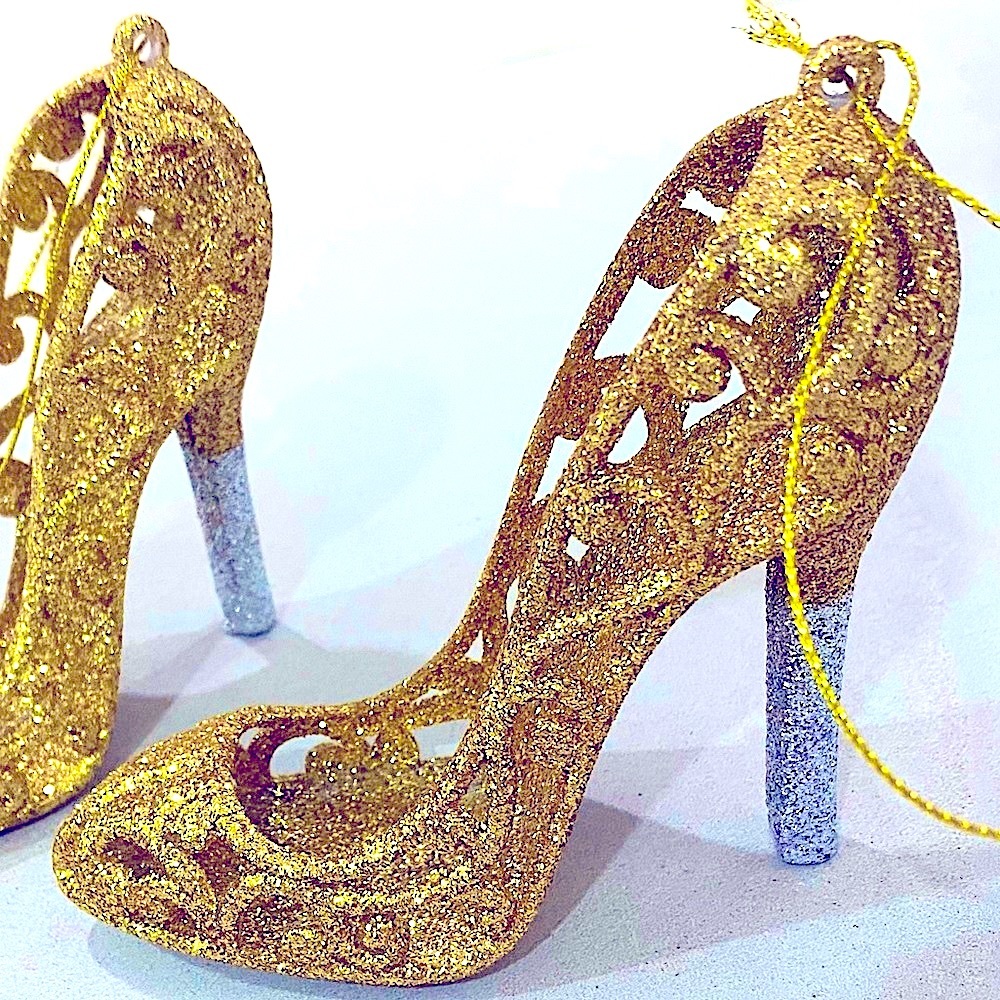 👡🎄Set of 4 Sassy Shoe Christmas Ornaments🎄👡